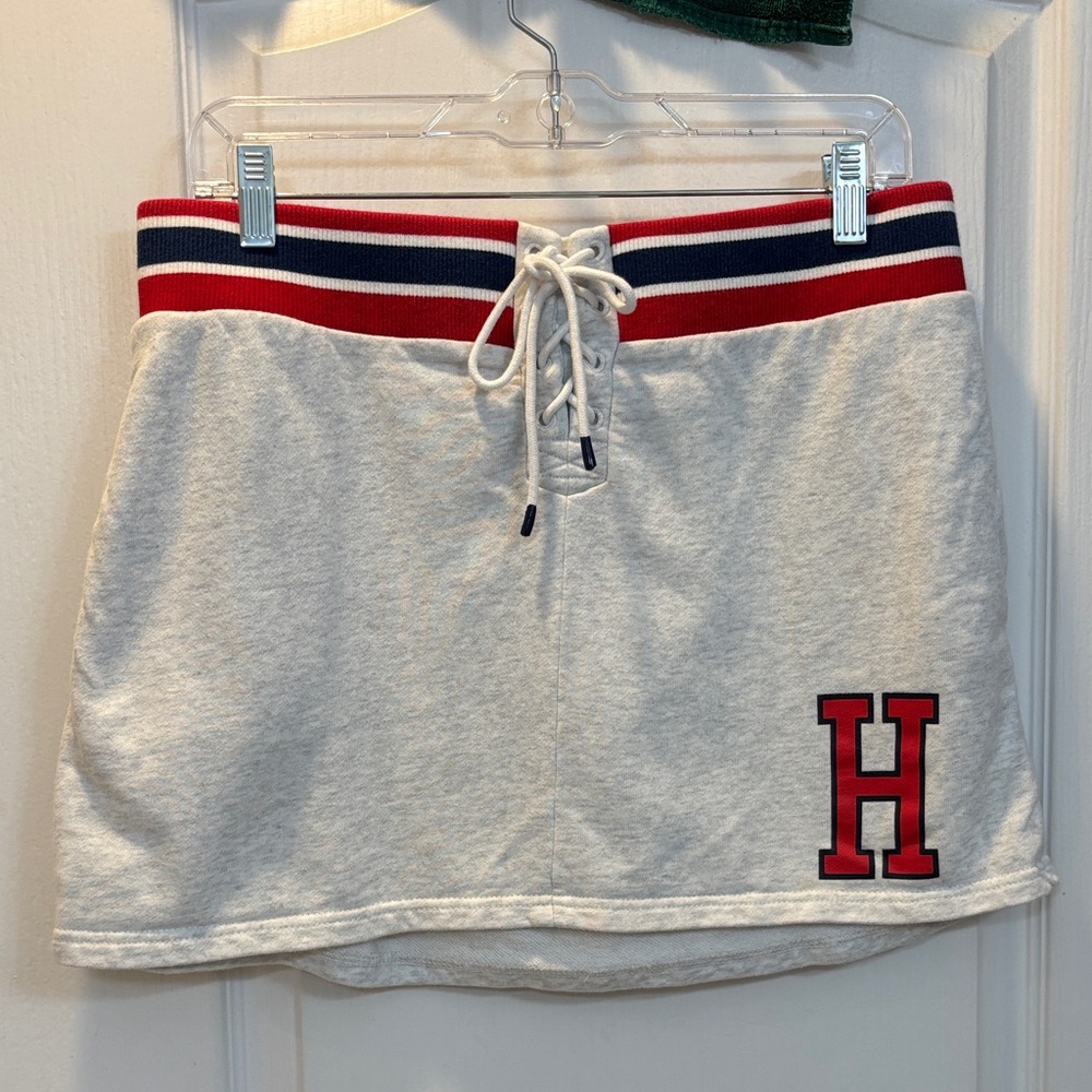 NWOT Tommy Hilfiger Gray Skirt with Red and Blue Accents